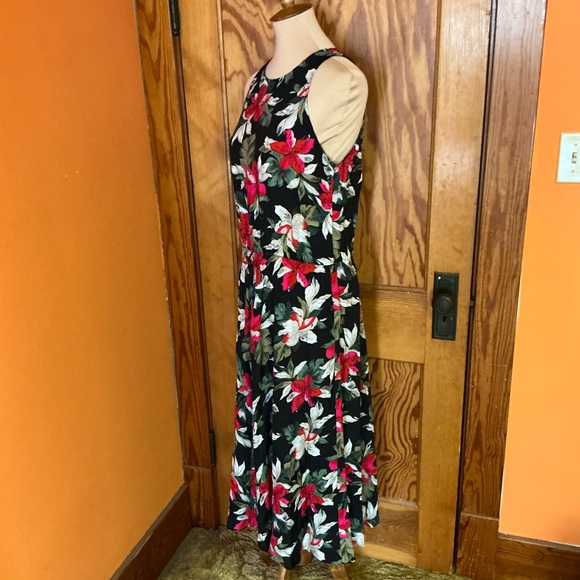 Vintage 90s Bright Tropical Flowers Summer Dress - Picture 7 of 9